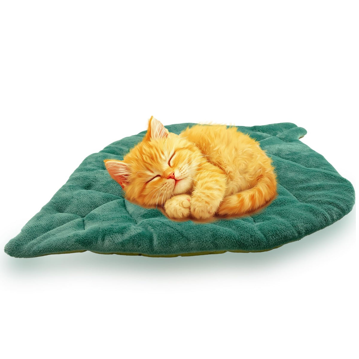 Romaneco Leaf Bed Mat top view shows plush warmth for pets