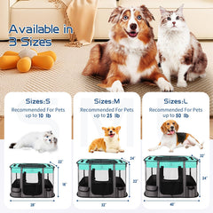 ROMANTIC BEAR dog playpen open frame showing a spacious interior for safe play.