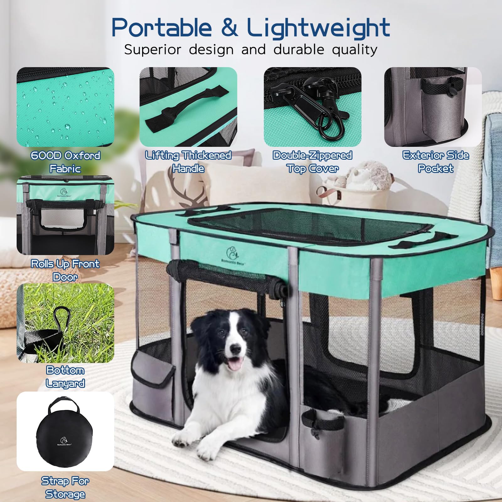 ROMANTIC BEAR portable carry-case supports on-the-go pet play.