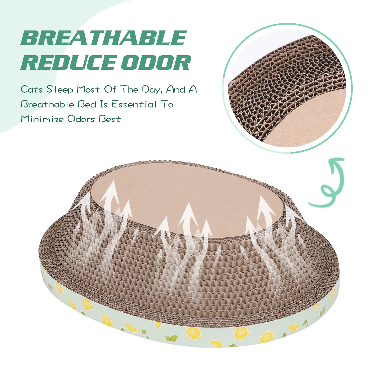 ROMOHOM cat-nest surface closeup highlights corrugated texture for satisfying scratch.