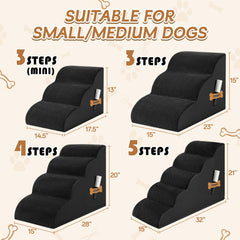 ROMROL dog stairs non-slip fabric cover for safe footing