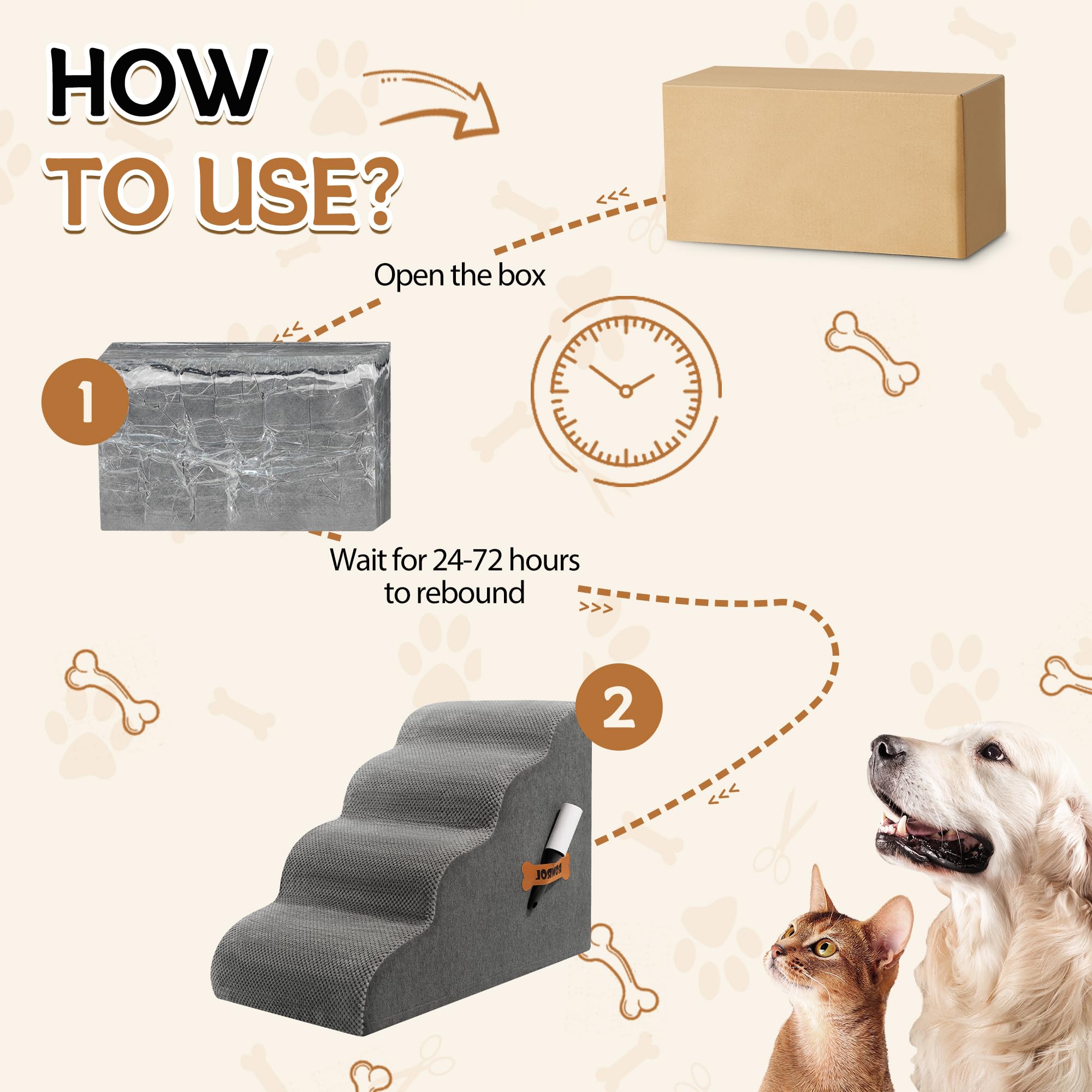 ROMROL includes a pet hair remover roller to keep steps clean.