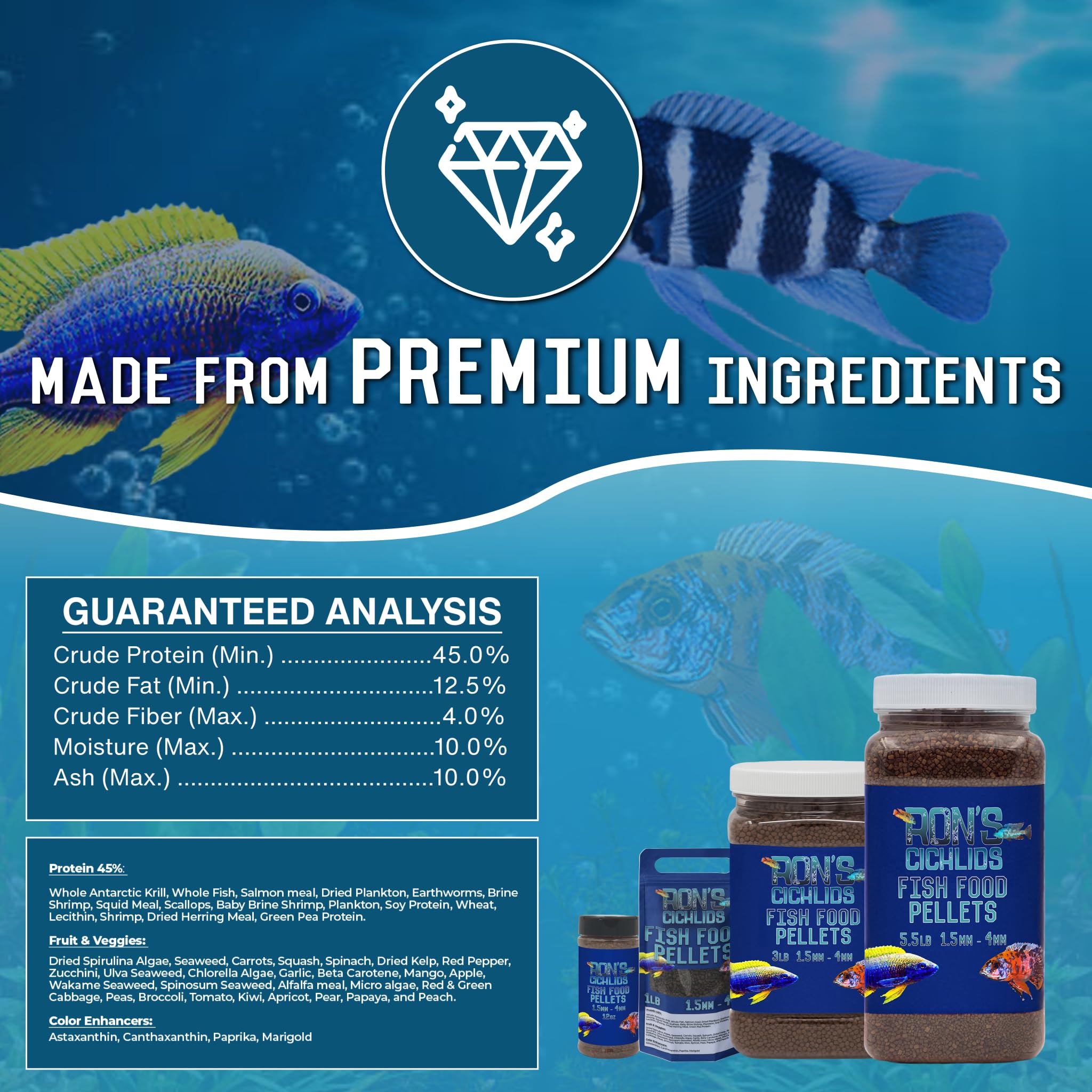 RON'S CICHLIDS vitamin-rich mix boosts immune support