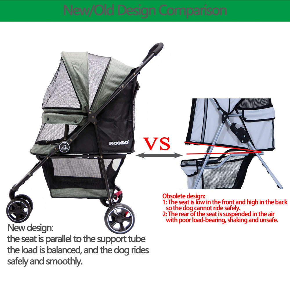ROODO breathable mesh rest area protects pets from insects during strolls.