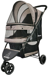 ROODO Escort 3 wheel pet stroller front view showing lightweight design for effortless outings