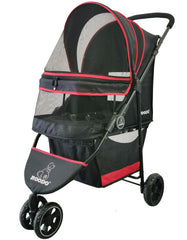 ROODO Escort 3-Wheel stroller shows front wheel upgrade for smoother rides on varied surfaces.