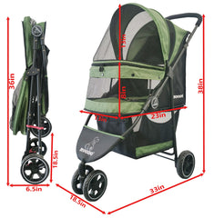 ROODO pet stroller breathable rest area demonstrates airflow and insect protection during outdoor adventures