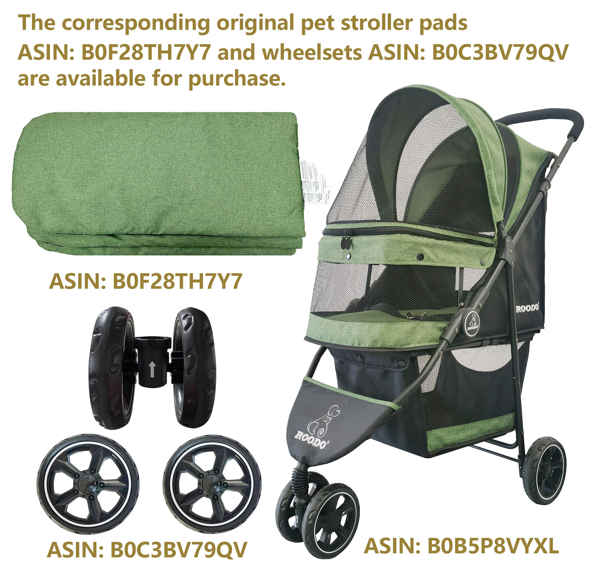 ROODO pet stroller folded dimensions demonstrate easy trunk fit for car travel