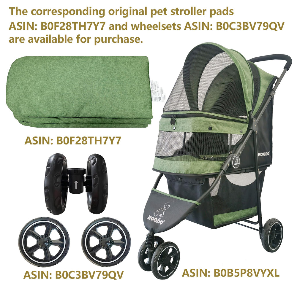 ROODO pet stroller folded dimensions demonstrate easy trunk fit for car travel