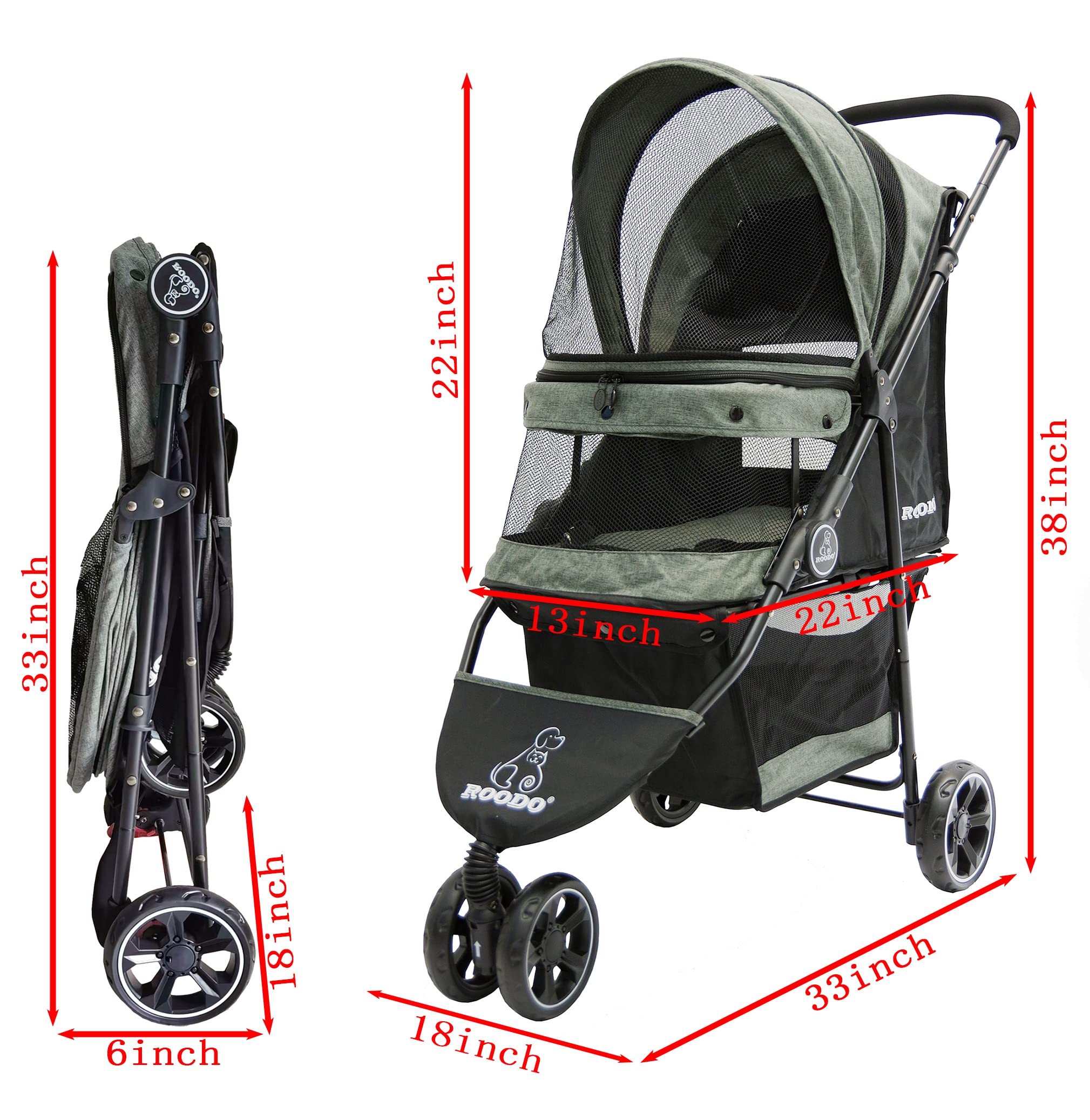 ROODO interior seat with breathable nets keeps pets comfortable.