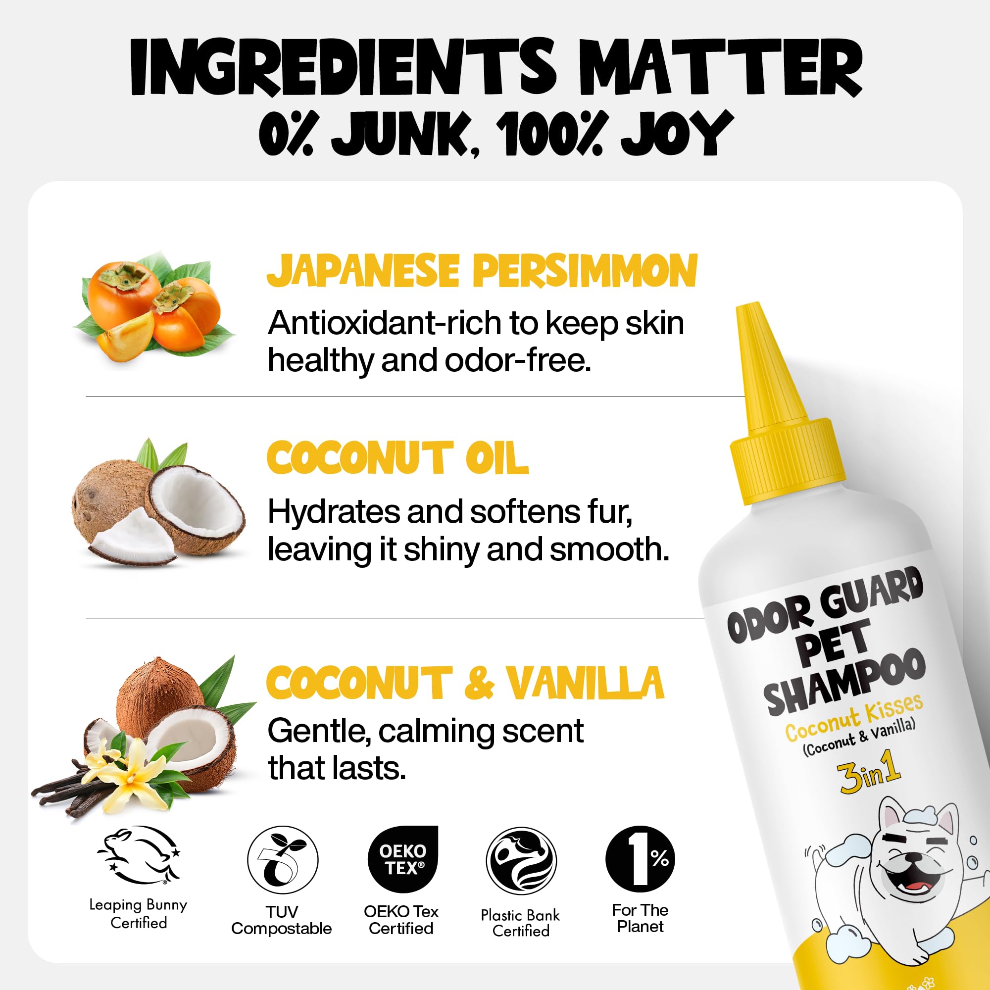 ROOFUS THE DOG Coconut Kisses multi-pet-use supports grooming for dogs and cats