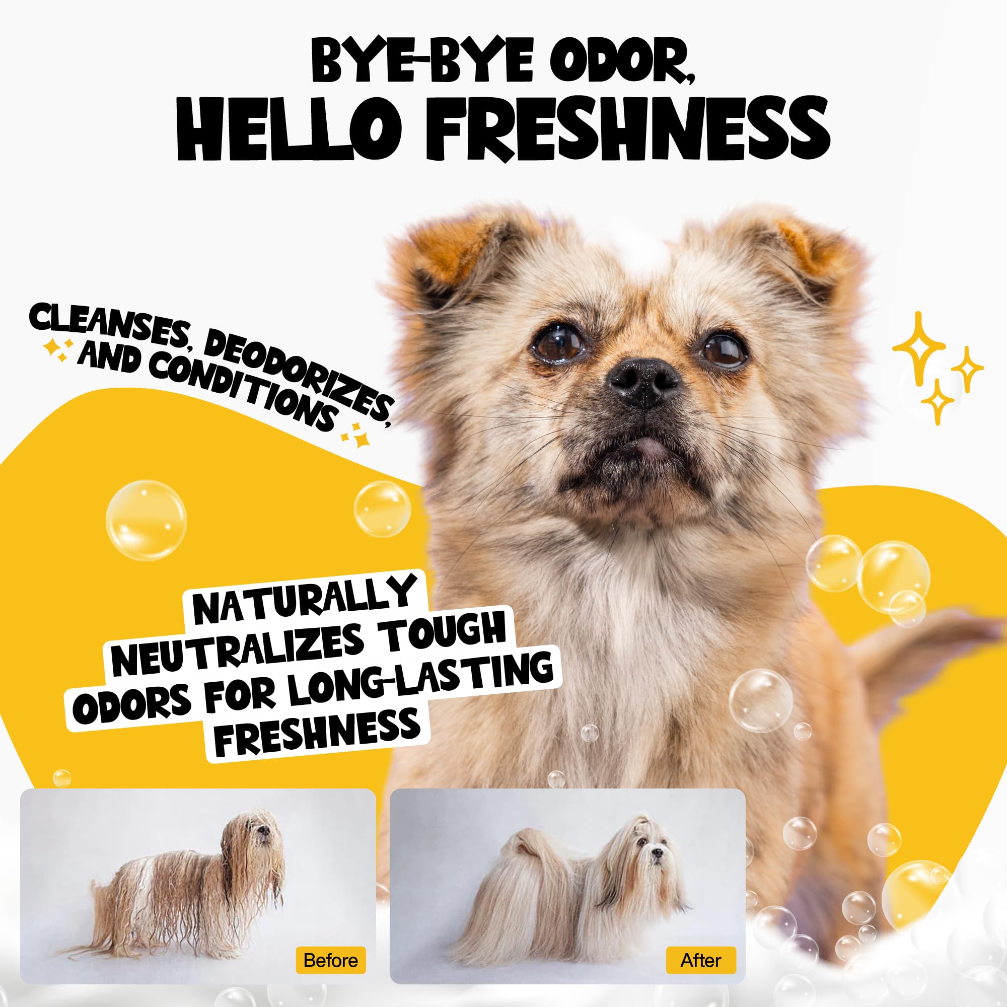 ROOFUS THE DOG Coconut Kisses shampoo lather demonstrates easy, thorough cleansing and detangling