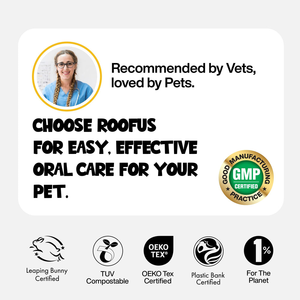 ROOFUS THE DOG easy daily oral-care use for pets at home.