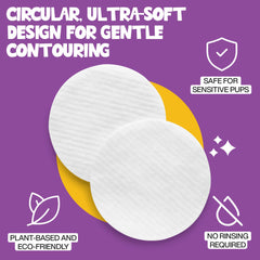 ROOFUS THE DOG Eye Wipes application on dog eye demonstrates gentle stain removal.