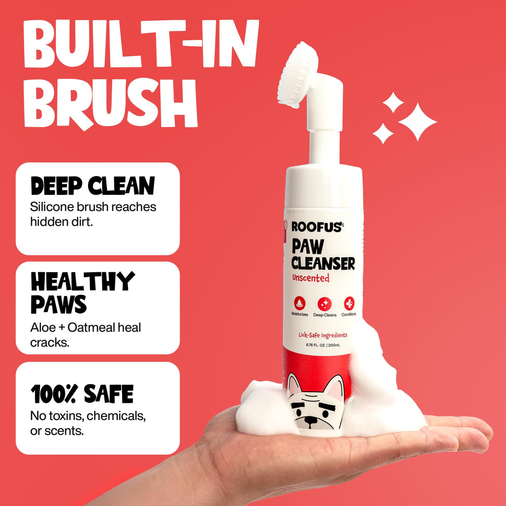 ROOFUS THE DOG Paw Cleaner travel-size image for easy cleaning anywhere.