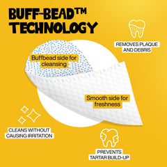 ROOFUS THE DOG peanut-butter aroma wipes for pleasant brushing sessions.