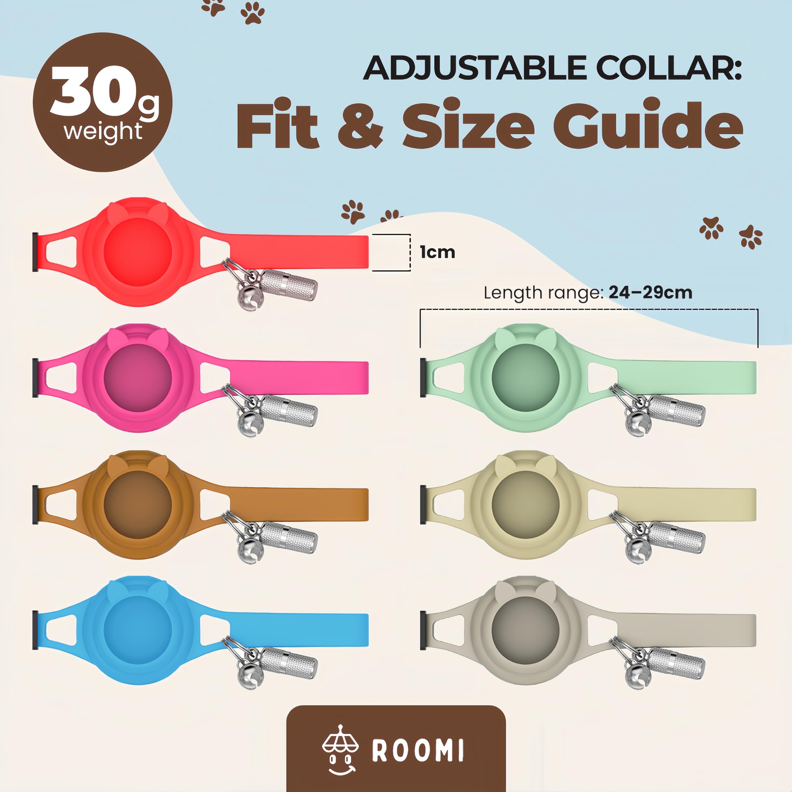 ROOMI ID-tag slot on collar supports easy ID access.