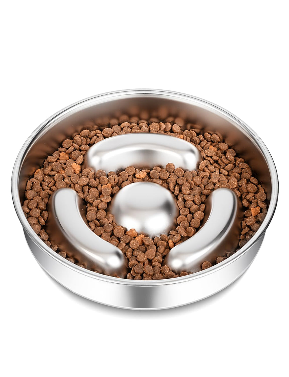 RooXchowla slow feeder bowl front view highlights maze design for paced meals.