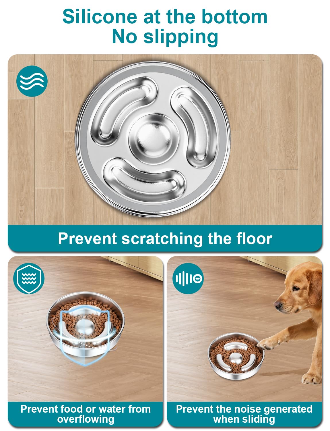 RooXchowla stainless steel detail shows rust-resistant, dishwasher-safe construction.