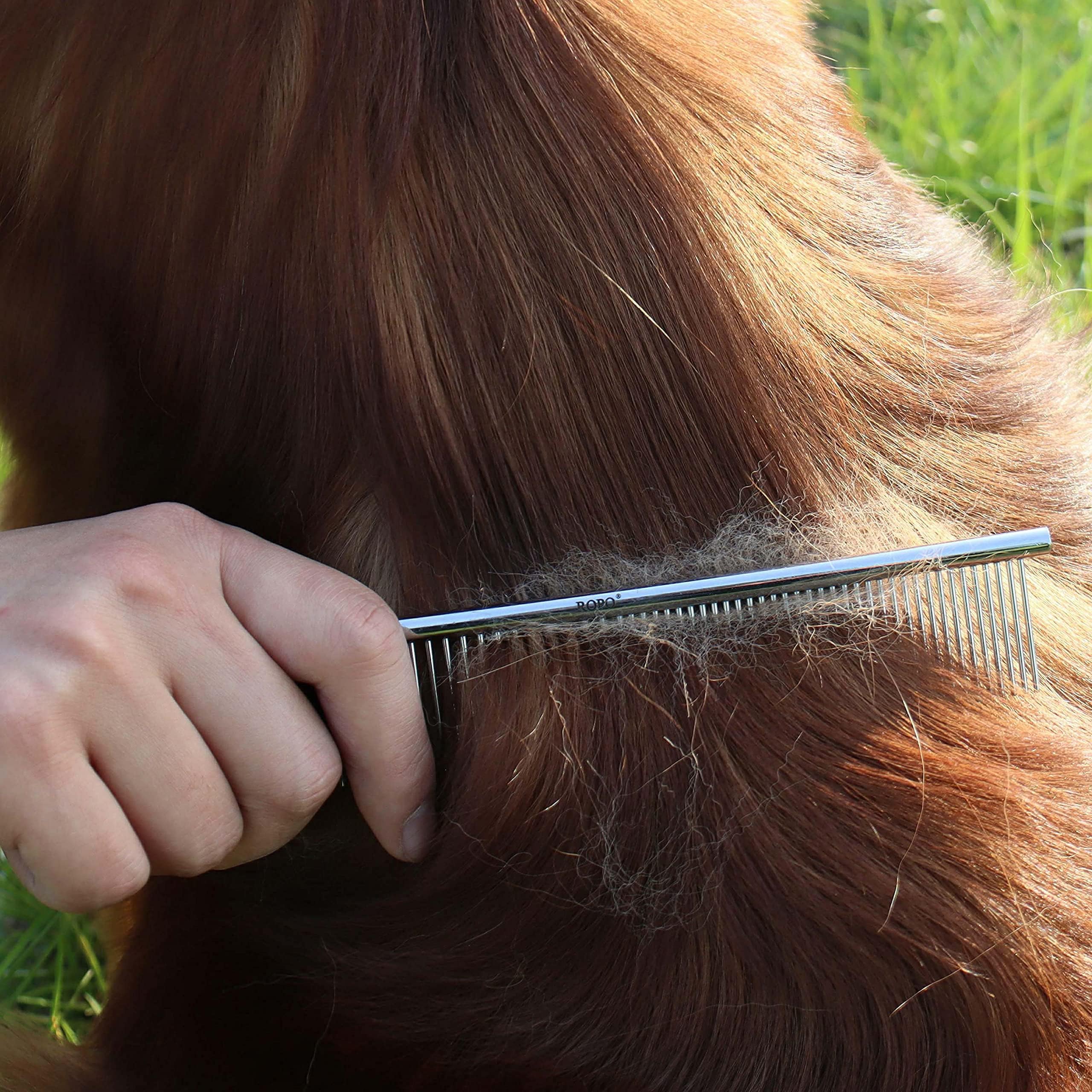 ROPO CWXZSTM pet steel comb non-slip-handle enables comfortable grooming sessions