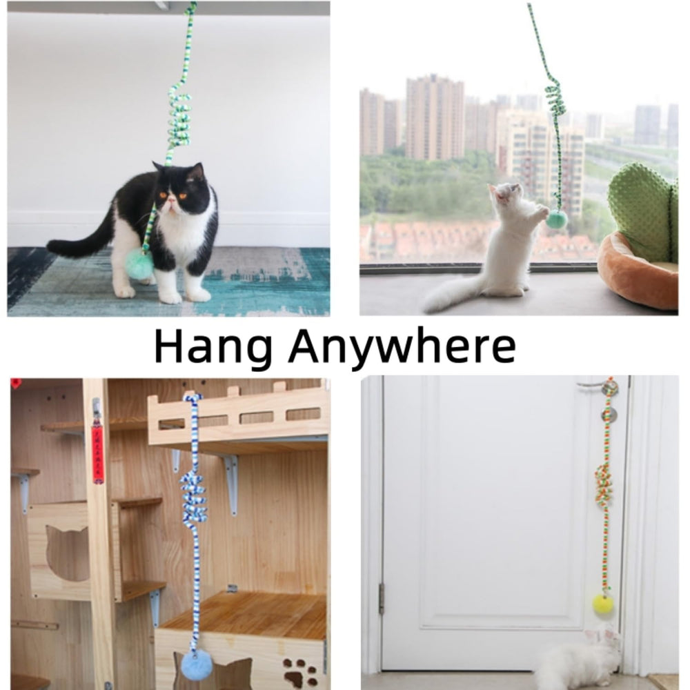 RORIPOPPU 3Pcs cat spring toys interactive play for indoor fun and hunting simulation