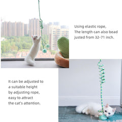RORIPOPPU 3Pcs cat spring toys long-tail elastic shows durable bouncing action