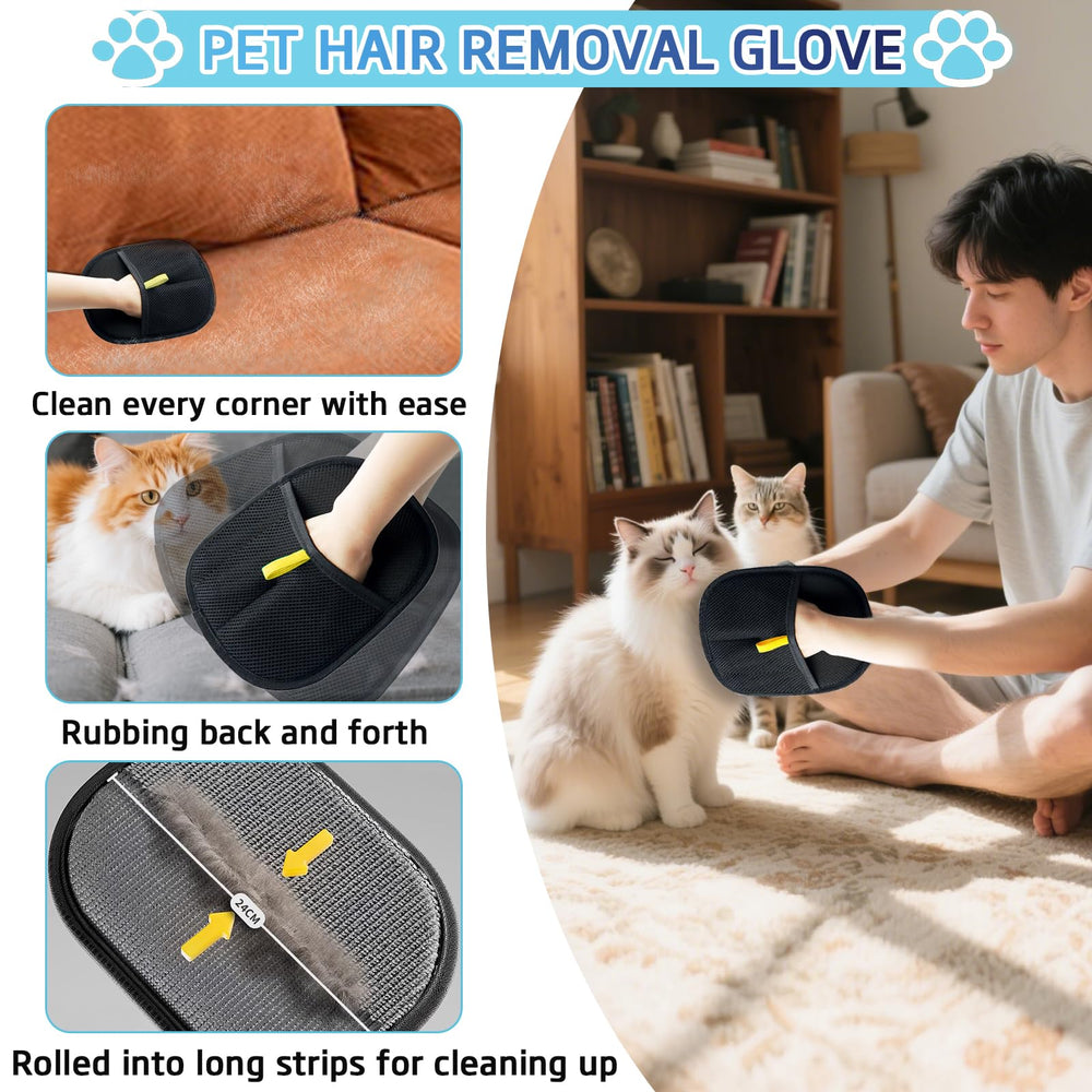 ROROUP dual rake teeth in action tackles embedded hair on carpets.