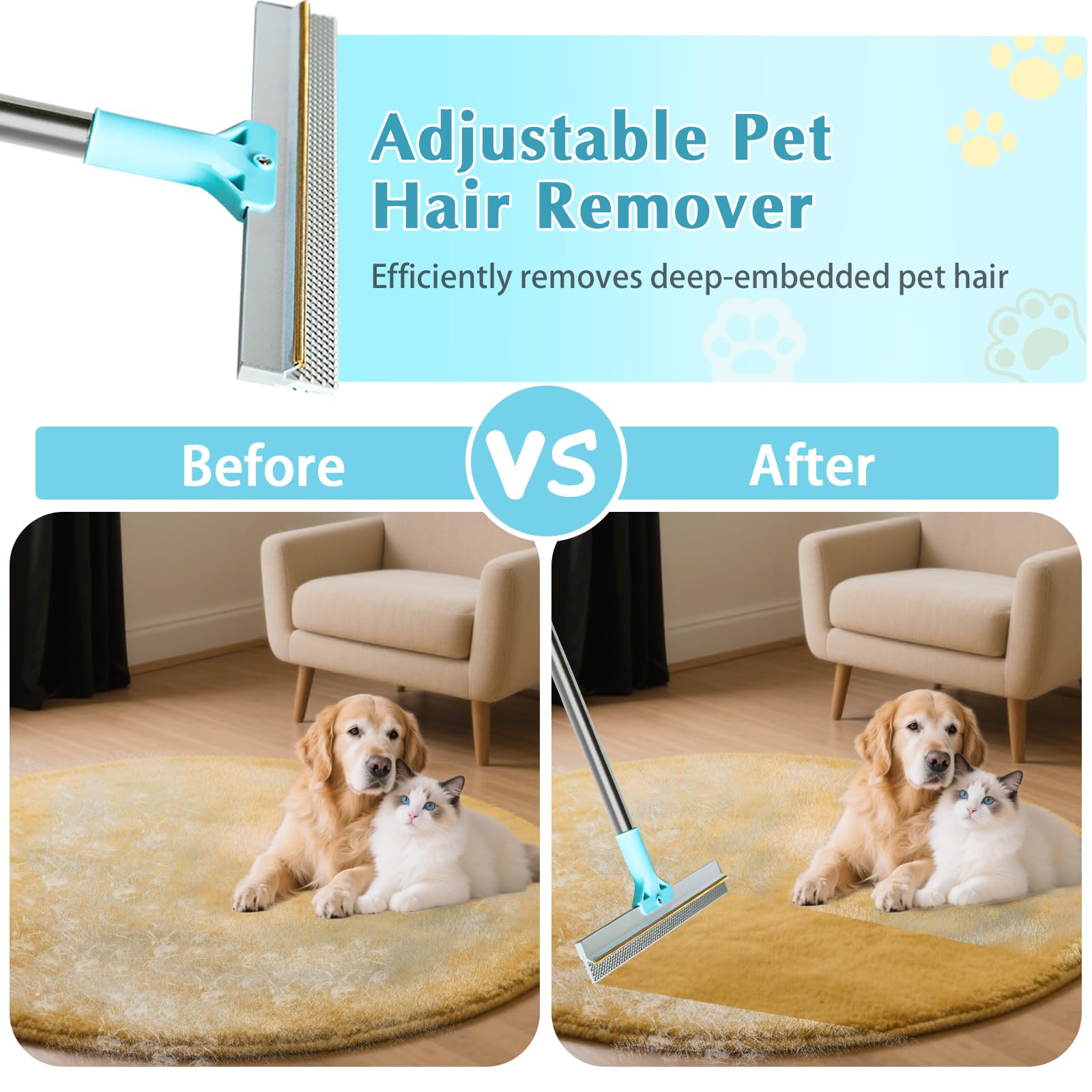ROROUP pet hair remover glove captures fur during quick grooming.