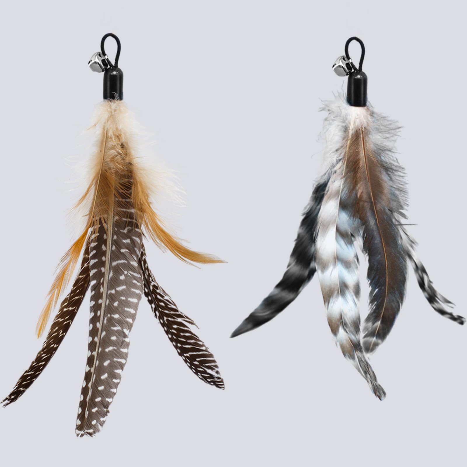 ROSAUI cat toy refill feather head cobalt closeup for motion-driven chasing fun