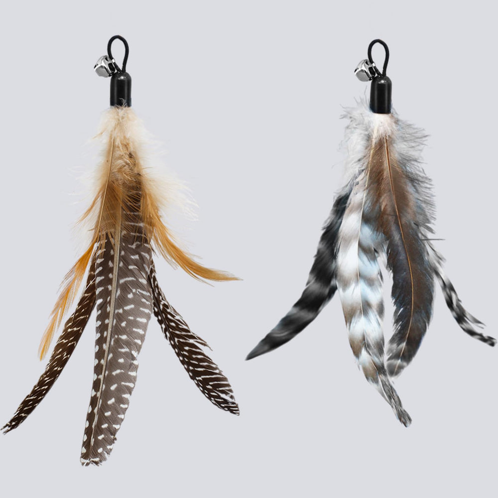 ROSAUI cat toy refill feather head cobalt closeup for motion-driven chasing fun