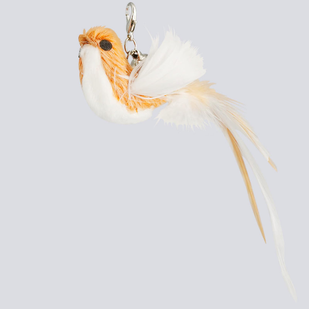 ROSAUI cat toy refill feather head emerald closeup for colorful enrichment