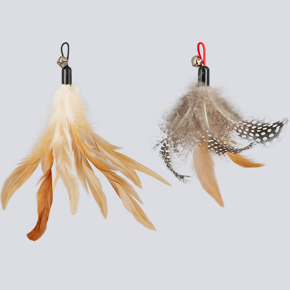 ROSAUI cat toy refill feather head ivory closeup for gentle interactive sessions