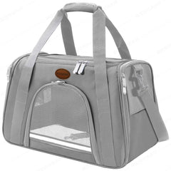 ROSEBB cat carrier grey front view for safe hands-free travel