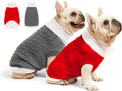 Roseelk dog Christmas sweater XS red front view offers cozy warmth for tiny pets