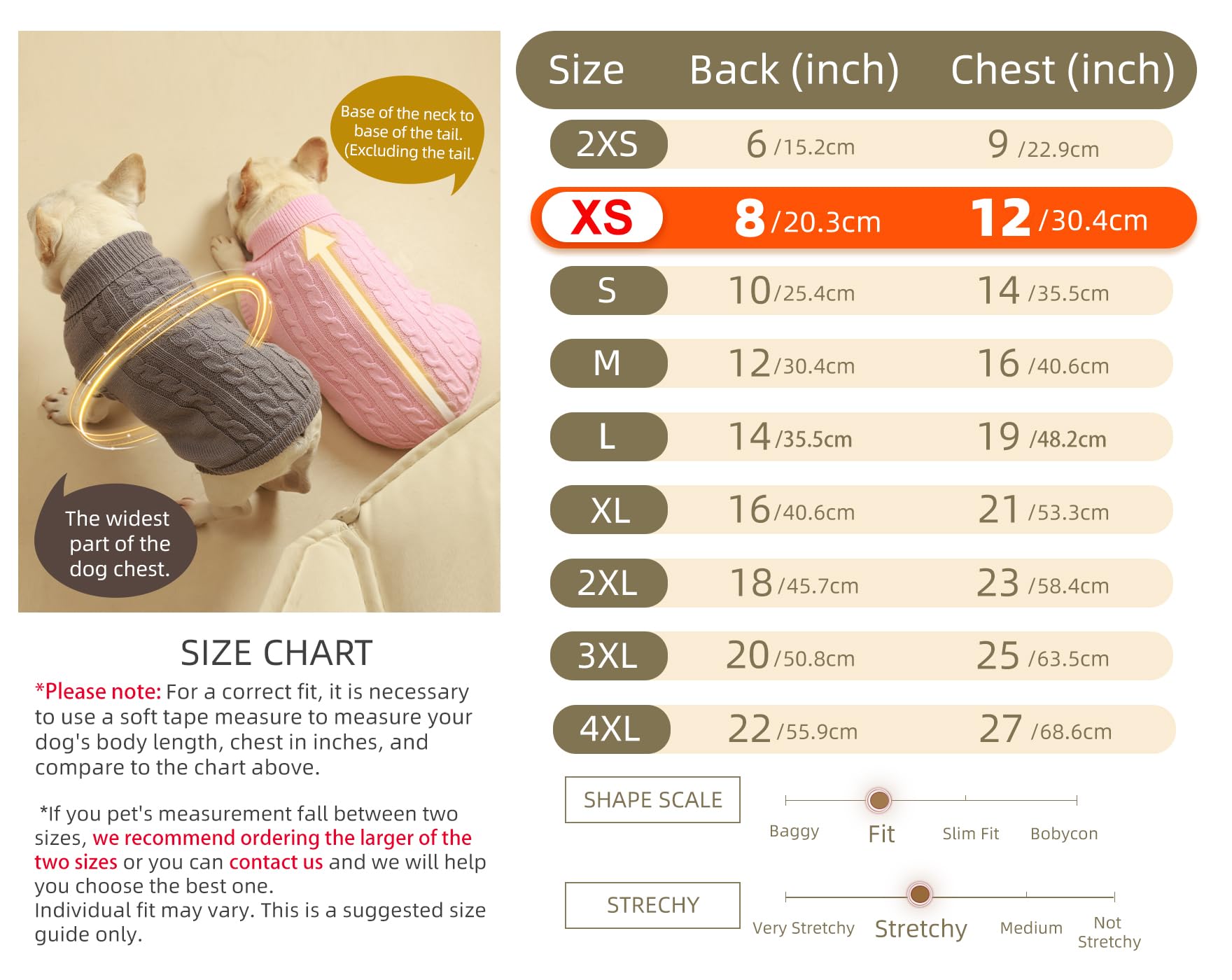 Roseelk dog sweater arm-hole design emphasizes roomy chest area for easy movement