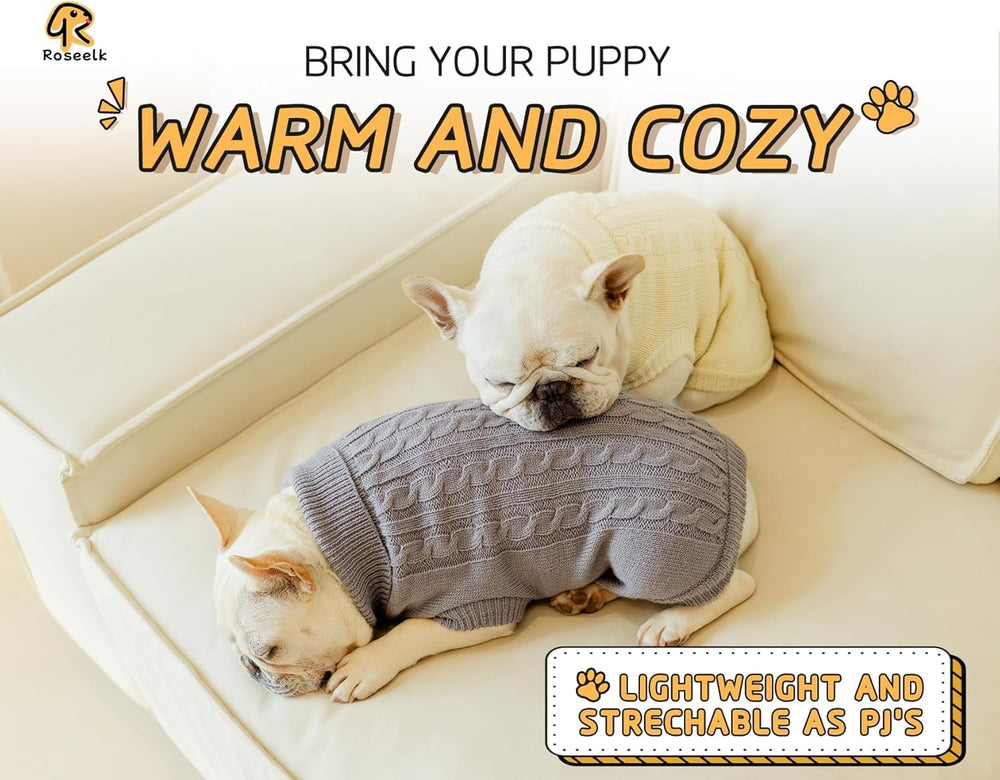 Roseelk dog sweater thick knit for cold-weather warmth