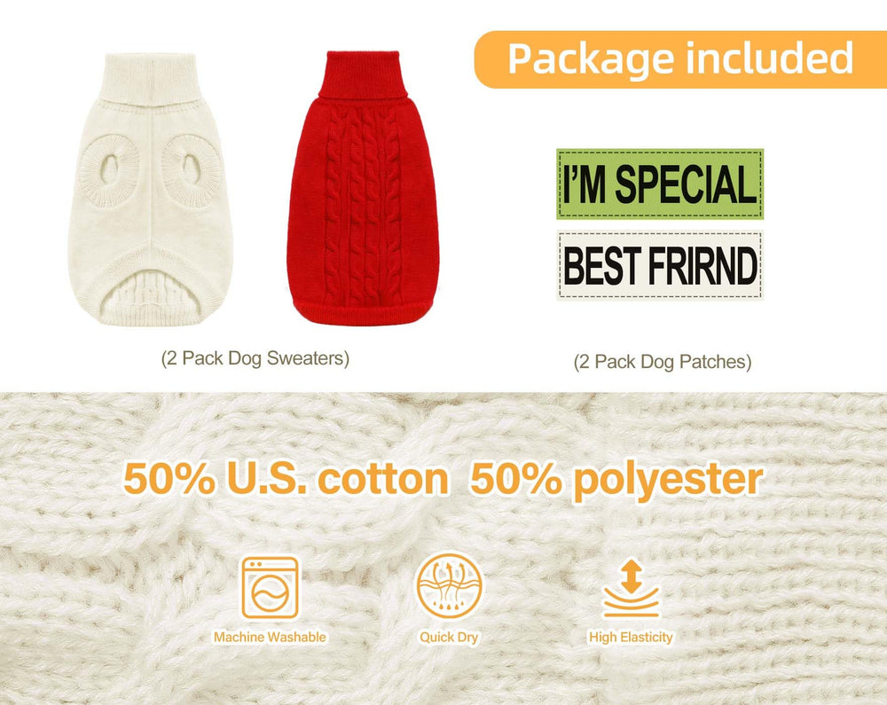 Roseelk small-breed sweater fits dachshund and yorkie with generous warmth.