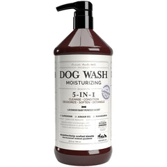 Rosen Apothecary 5-in-1 dog wash bottle with lavender scent for gentle cleansing