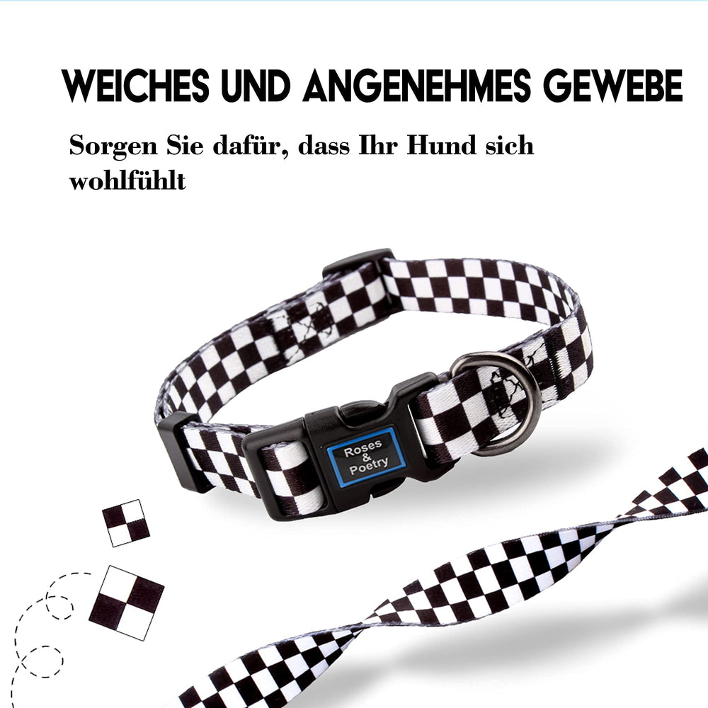 Roses&Poetry closeup pattern detailed collar emphasizes vibrant checkered design