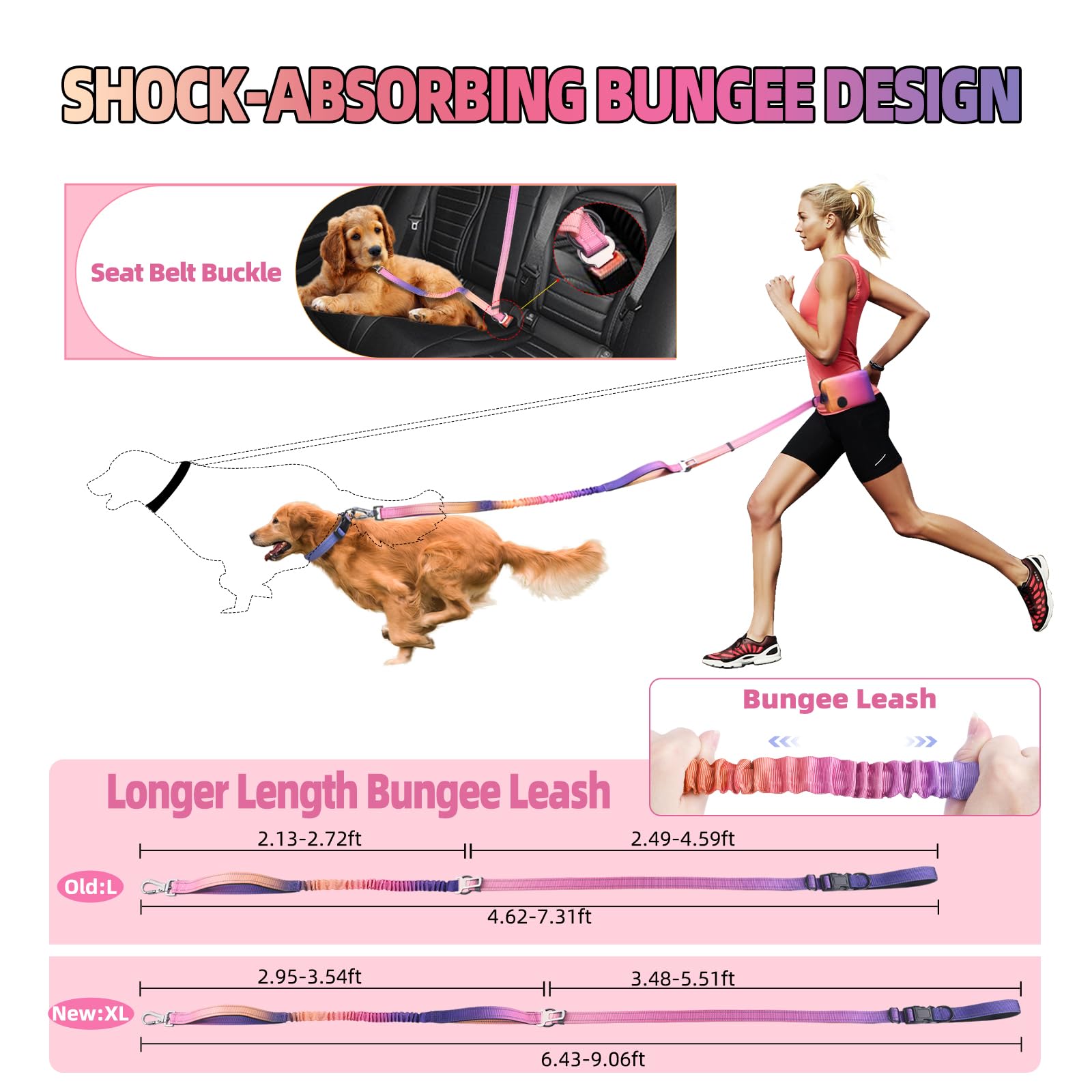 Roses&Poetry Anti-shock bungee leash absorbs pulls for smoother training sessions.