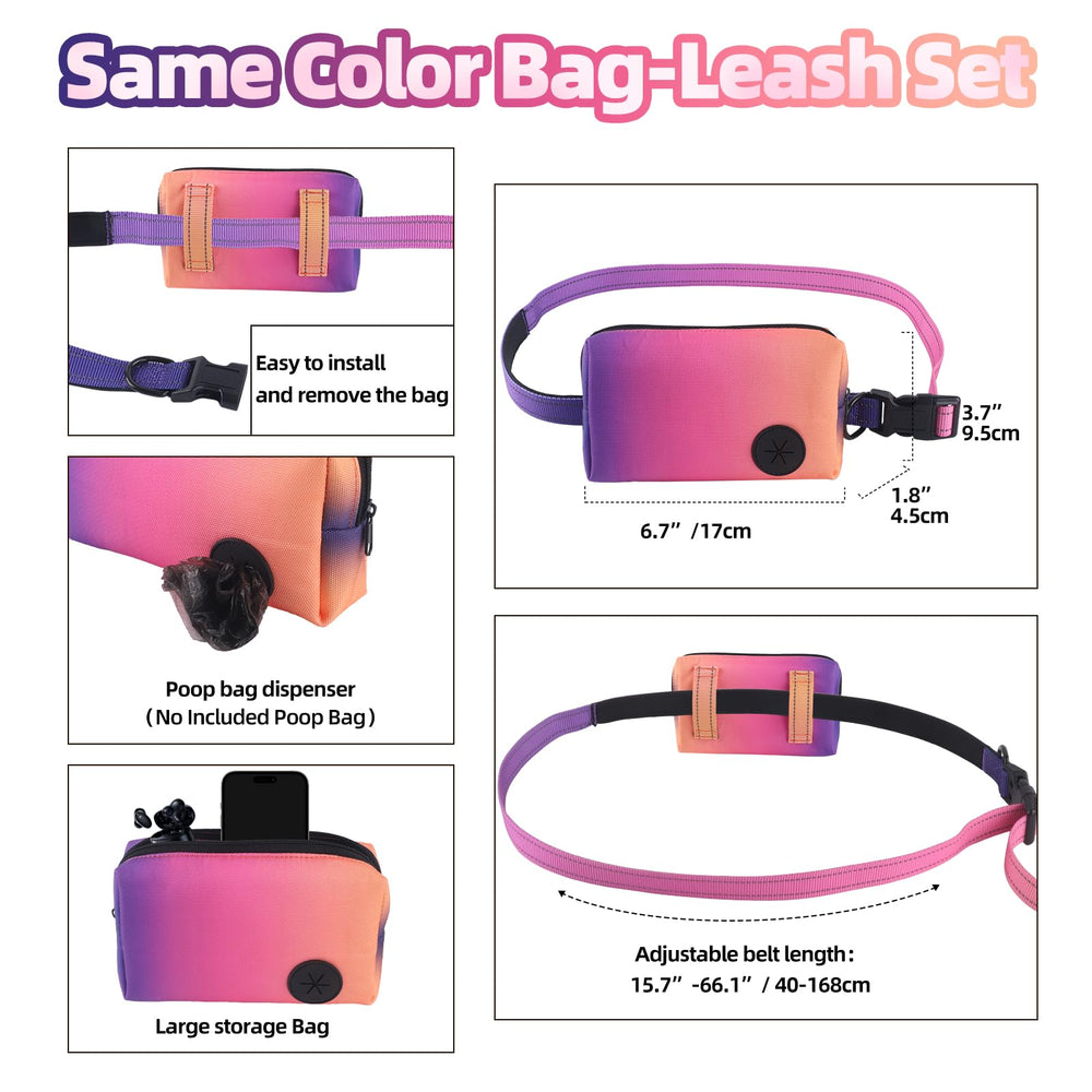 Roses&Poetry Hands Free Leash dual handles enable quick-control on busy streets.