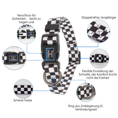 Roses&Poetry collar with reflective tape for safer night walks