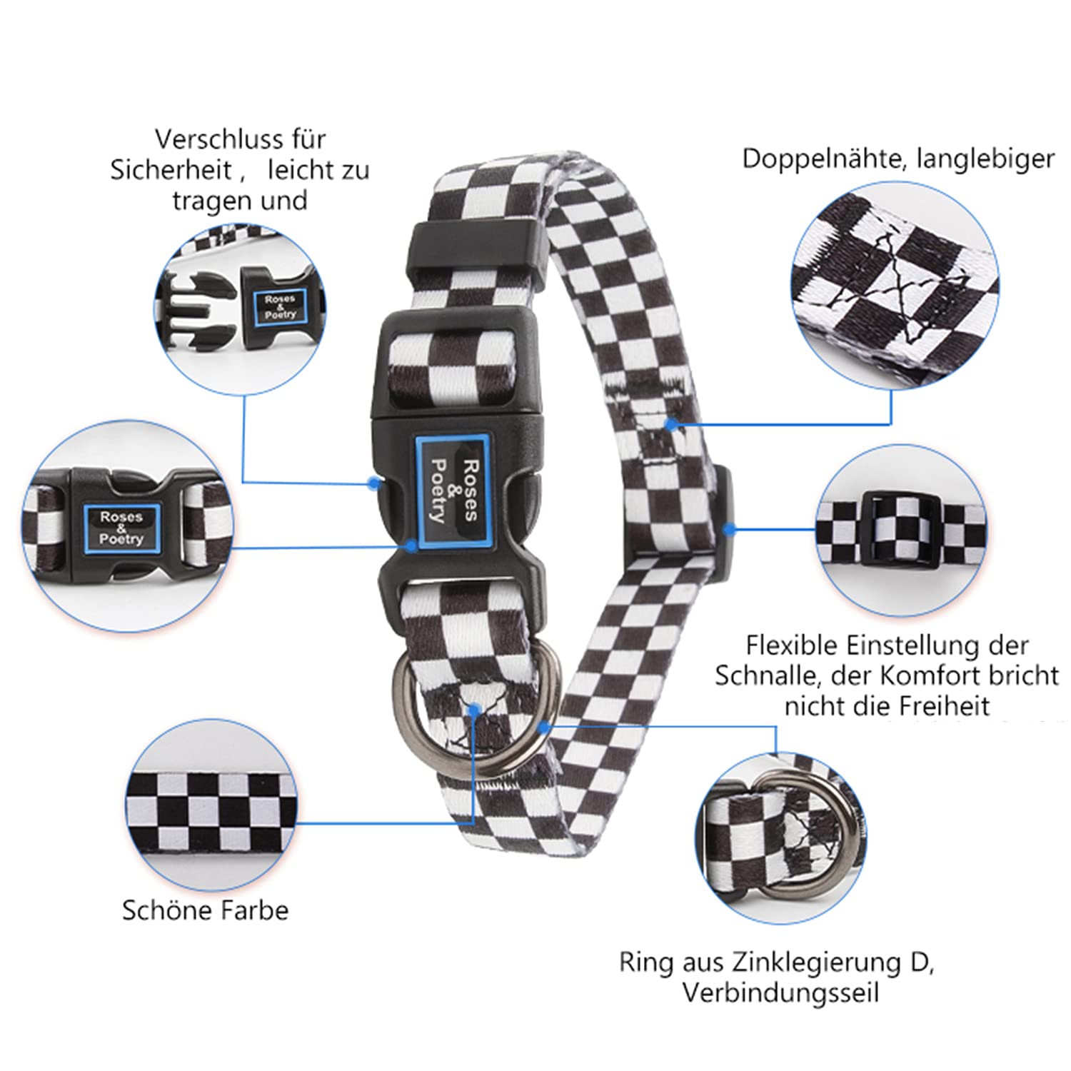 Roses&Poetry lightweight collar design for all-day comfort across breeds