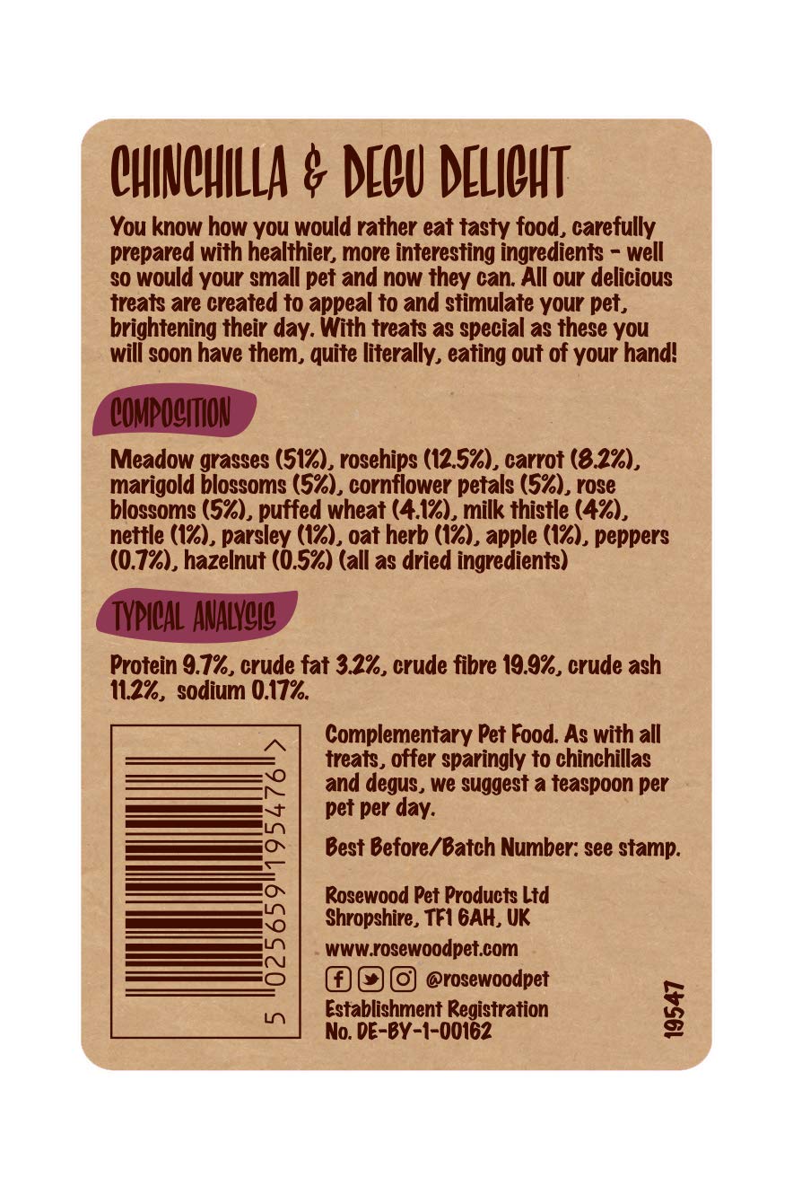 Rosewood Naturals Chinchilla & Degu Delight serving bowl for foraging enrichment.