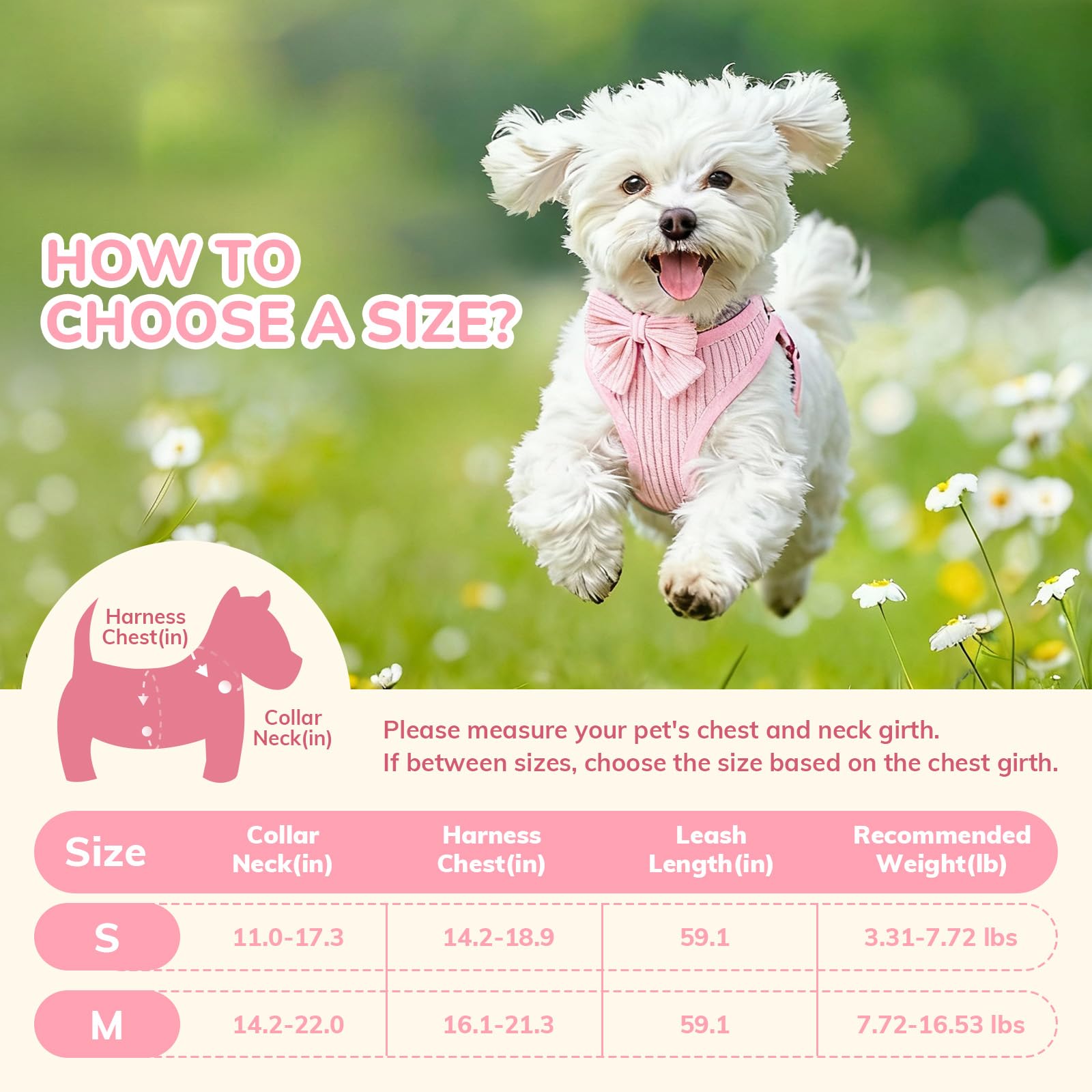 RoseYouth removable bowtie detail on soft harness for easy style changes.