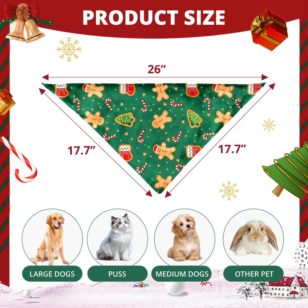 RoseYouth Christmas dog bandana green pattern adds holiday charm to outfits.