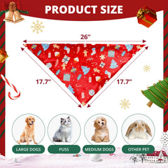 RoseYouth Christmas dog bandana in green pattern adds stylish holiday look.