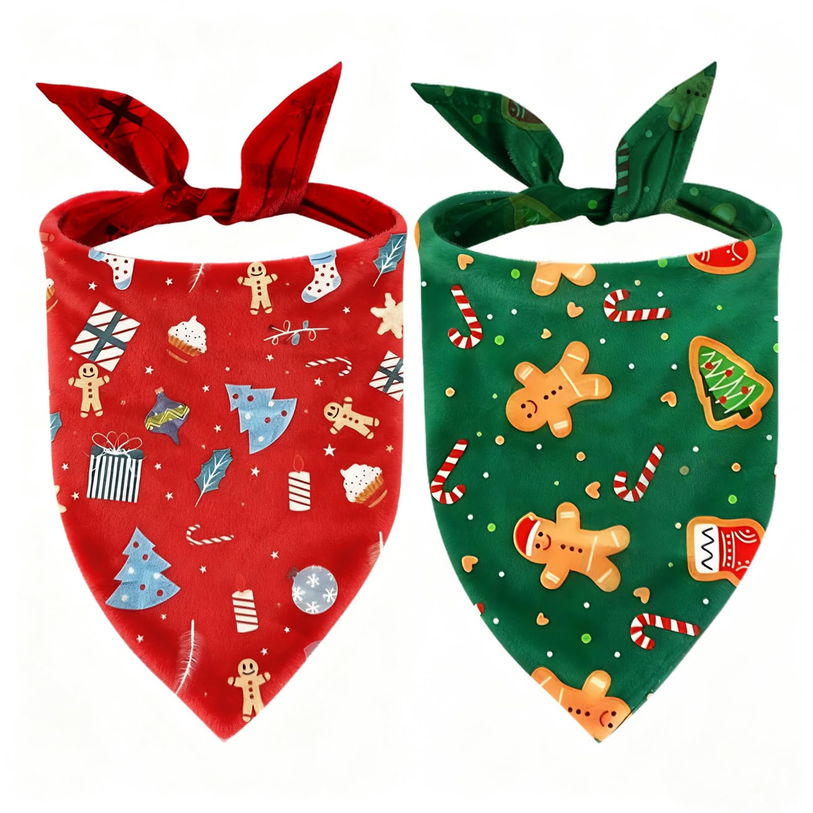 RoseYouth Christmas dog bandana red pattern enhances festive photos.
