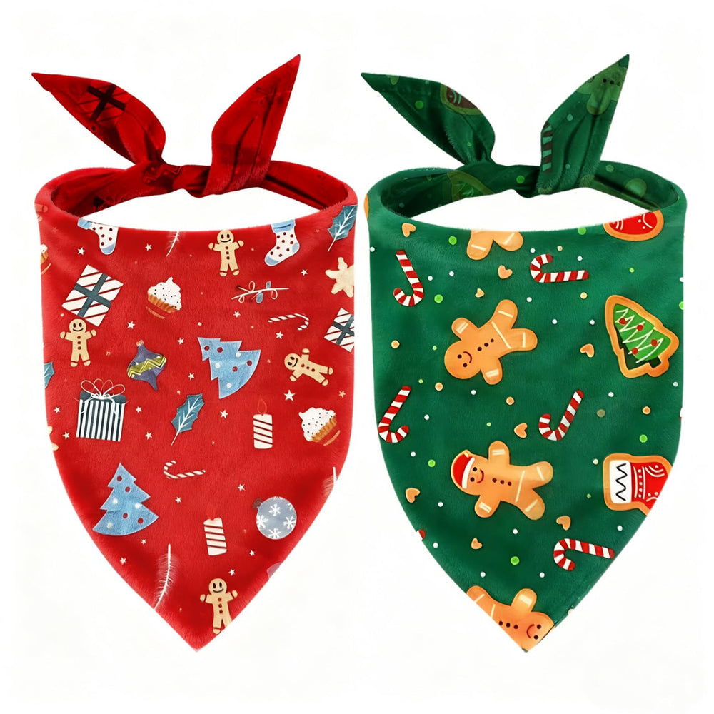RoseYouth Christmas dog bandana red pattern enhances festive photos.