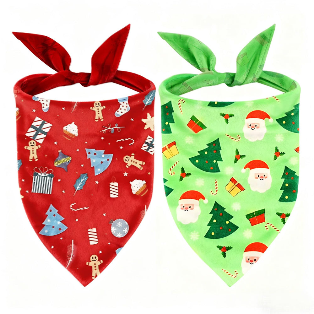 RoseYouth Christmas dog bandana in red pattern adds festive charm for holiday photos.